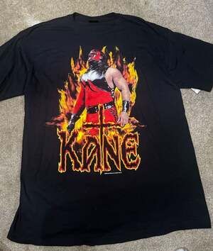 RARE Vintage 1998 WWE Kane Flames Sz XL Authentic Wrestling Shirt  NEW WITH TAGS